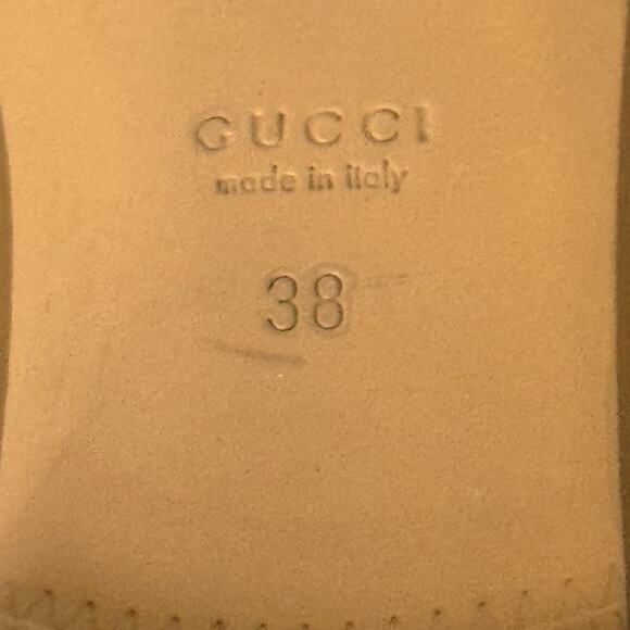 Gucci Hills Perforated GG Logo Black Leather Feminine Slip On Flat Shoes Size 38 - Picture 12 of 12